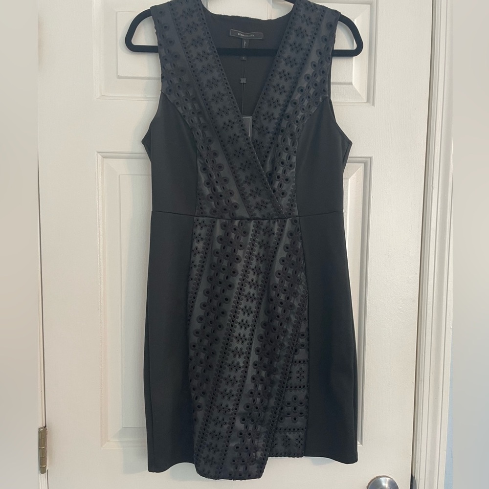 BCBG MaxAzria Vegan Leather Eyelet Dress - NWT